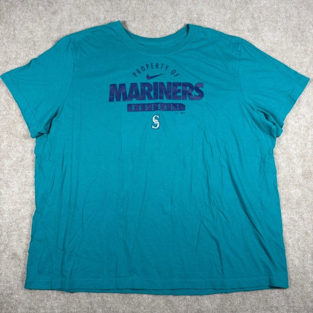 Nike Seattle Mariners MLB Baseball Graphic TShirt Mens Size 3XL Teal Property Of